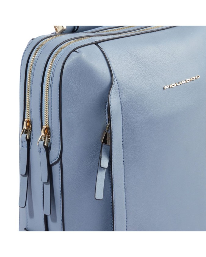  Piquadro - Zaino donna in pelle porta pc 15,6'' con protezione
