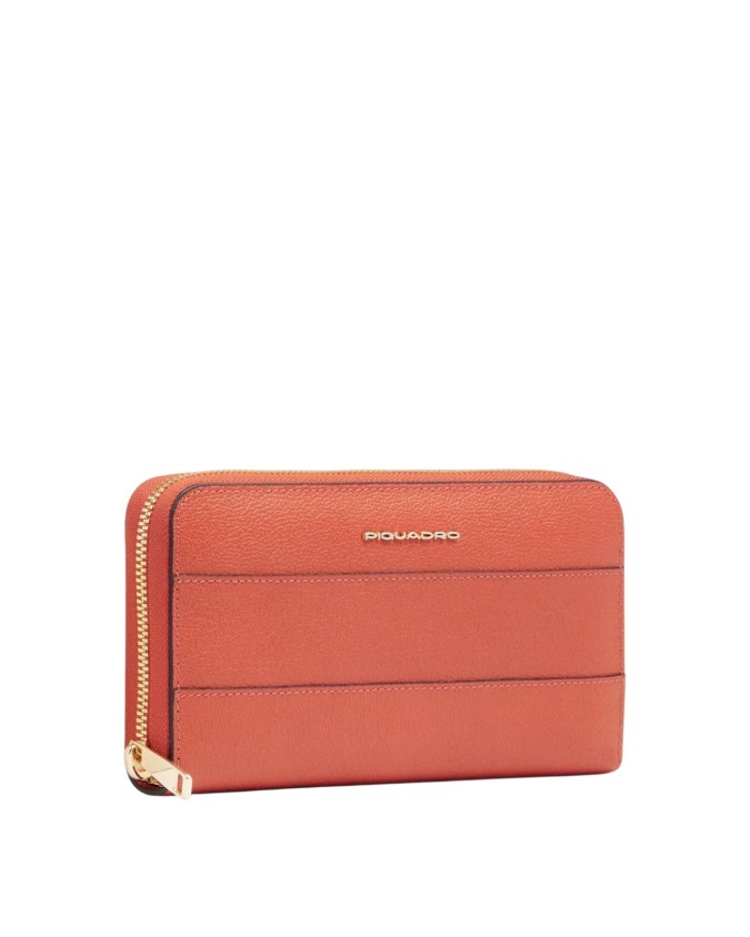  Piquadro - Portafoglio donna zip around in pelle 4 soffietti