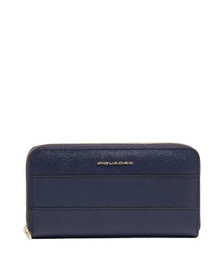  Piquadro - Portafoglio donna zip around in pelle 4 soffietti