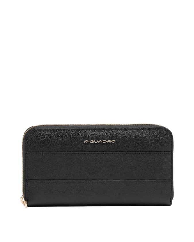  Piquadro - Portafoglio donna zip around in pelle 4 soffietti