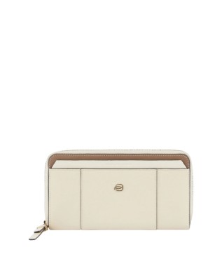 Piquadro - Portafoglio donna 4 soffietti con zip in pelle...
