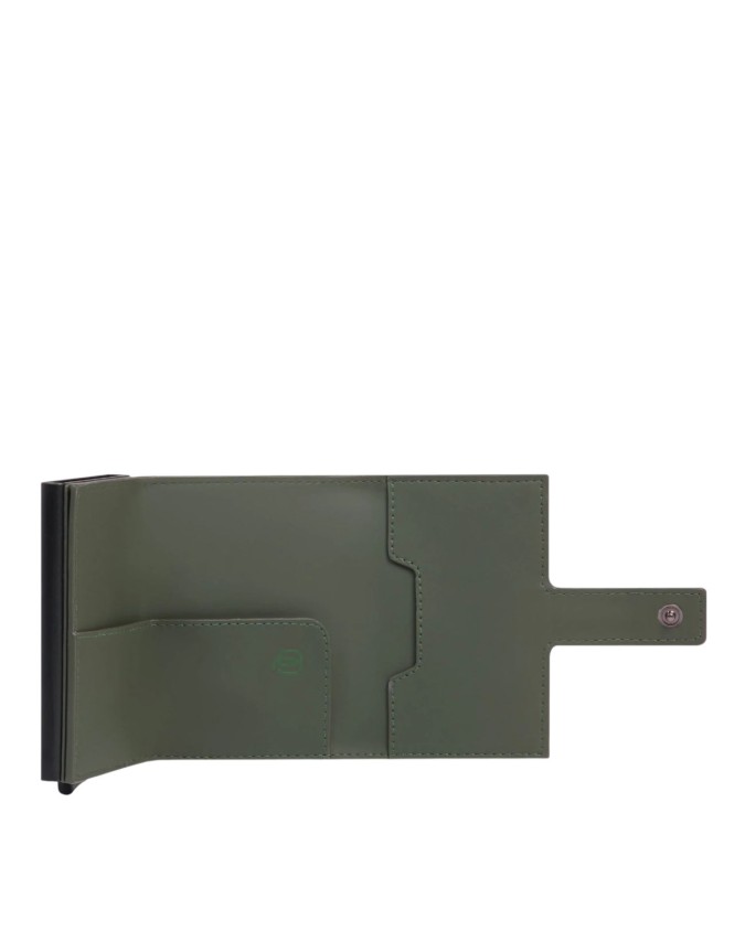  Piquadro - Portacarte uomo automatico in metallo e tessuto