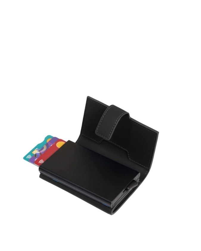  Piquadro - Portacarte uomo automatico in metallo e tessuto