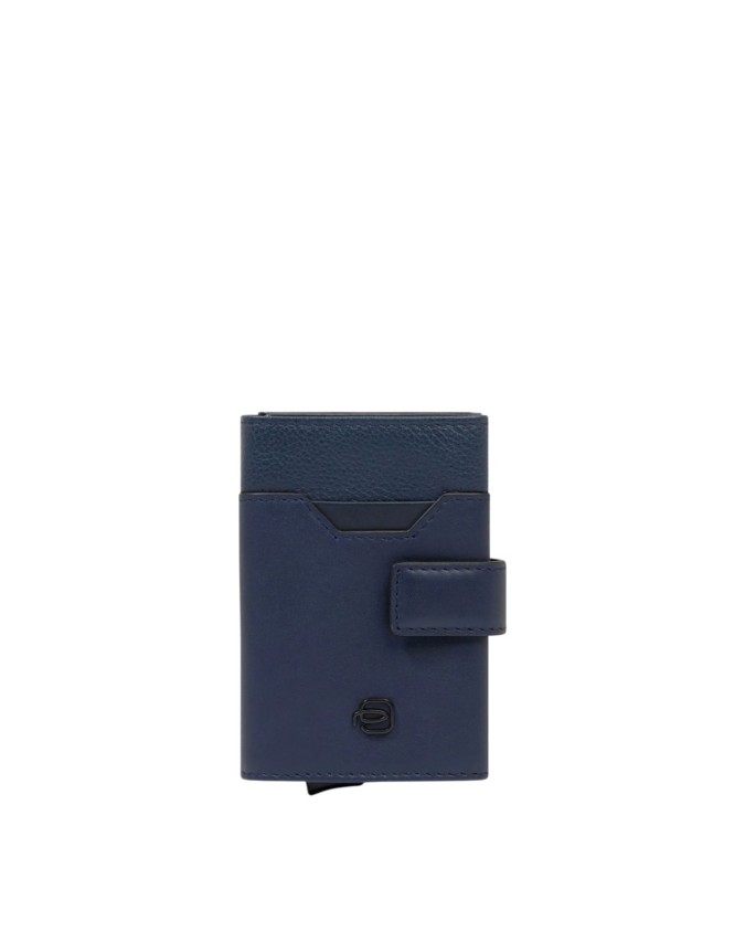  Piquadro - Portacarte uomo automatico in metallo e pelle