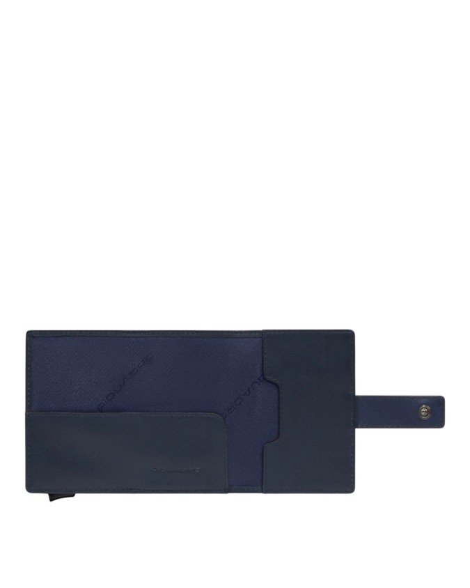  Piquadro - Portacarte uomo automatico in metallo e pelle