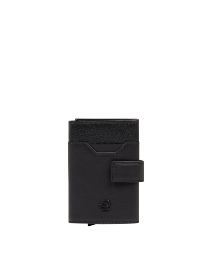  Piquadro - Portacarte uomo automatico in metallo e pelle