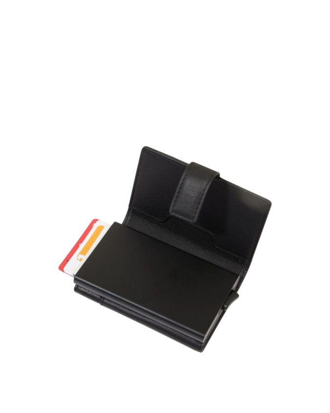  Piquadro - Portacarte uomo automatico in metallo e pelle