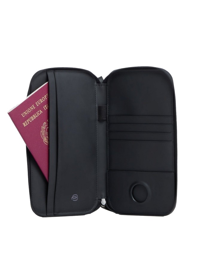  Piquadro - Porta passaporto in tessuto con zip Piquadro x