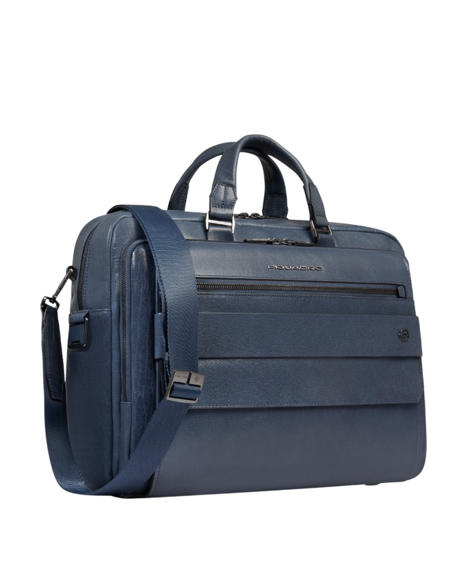  Piquadro - Cartella in pelle con due manici porta pc 14'' un