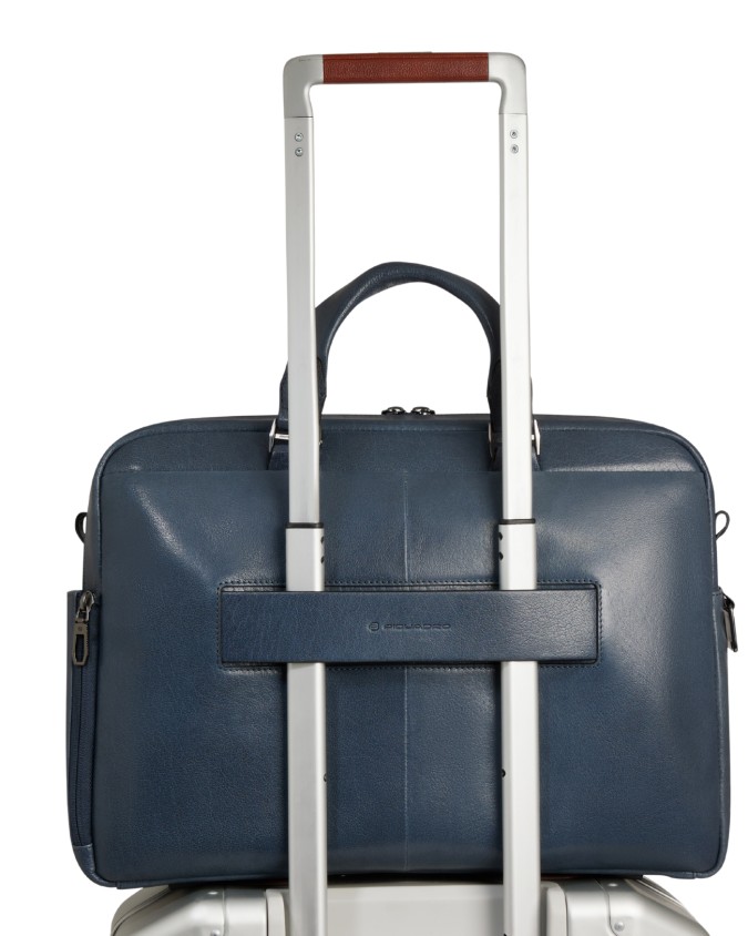  Piquadro - Cartella in pelle con due manici porta pc 14'' un