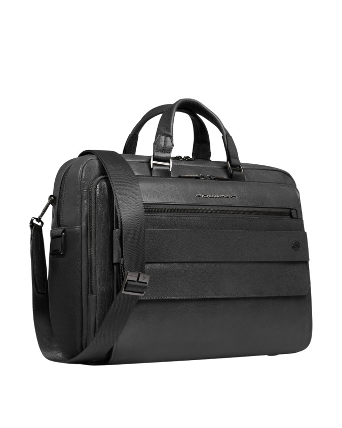  Piquadro - Cartella in pelle con due manici porta pc 14'' un