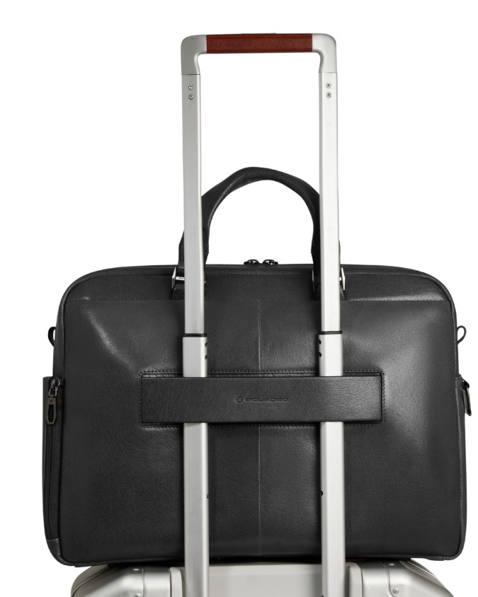  Piquadro - Cartella in pelle con due manici porta pc 14'' un