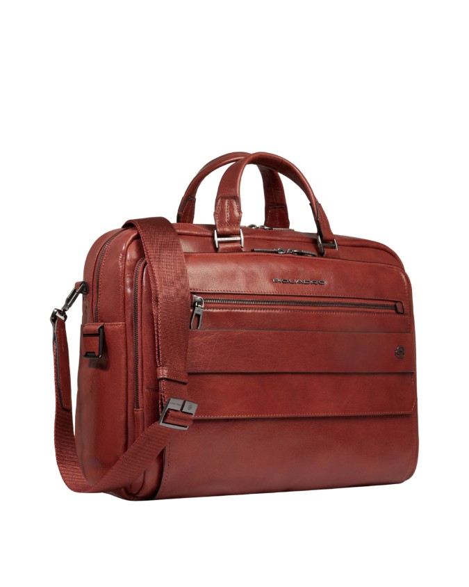  Piquadro - Cartella in pelle con due manici porta pc 14'' un