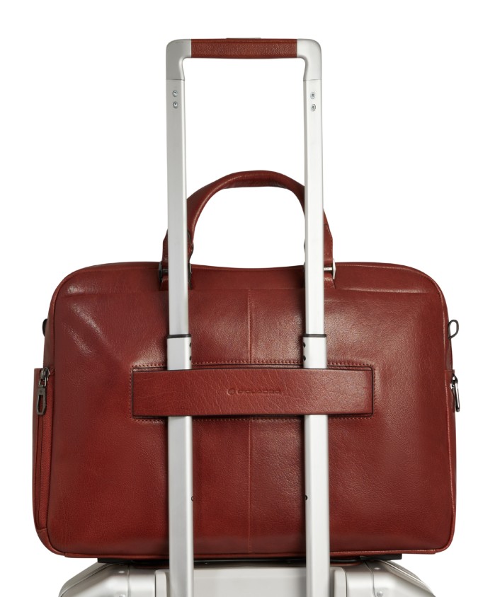  Piquadro - Cartella in pelle con due manici porta pc 14'' un