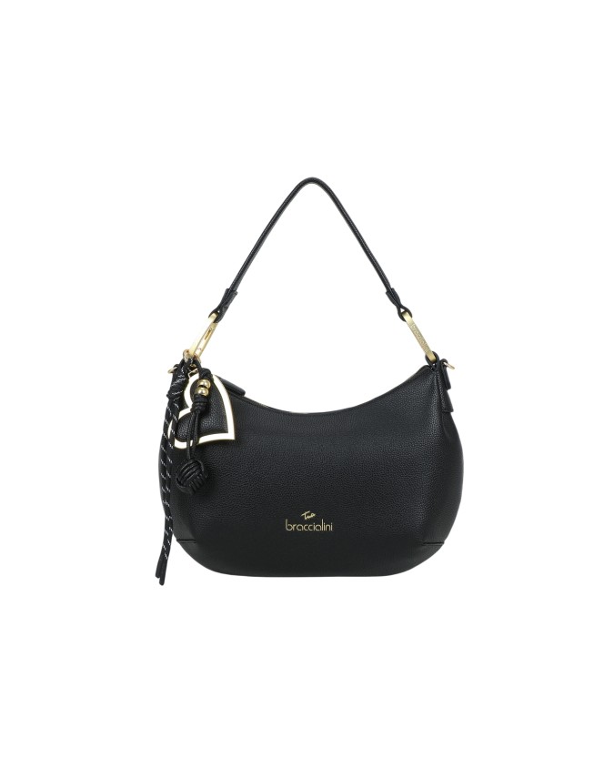  Braccialini - Borsa a spalla in simil pelle con charm Beth