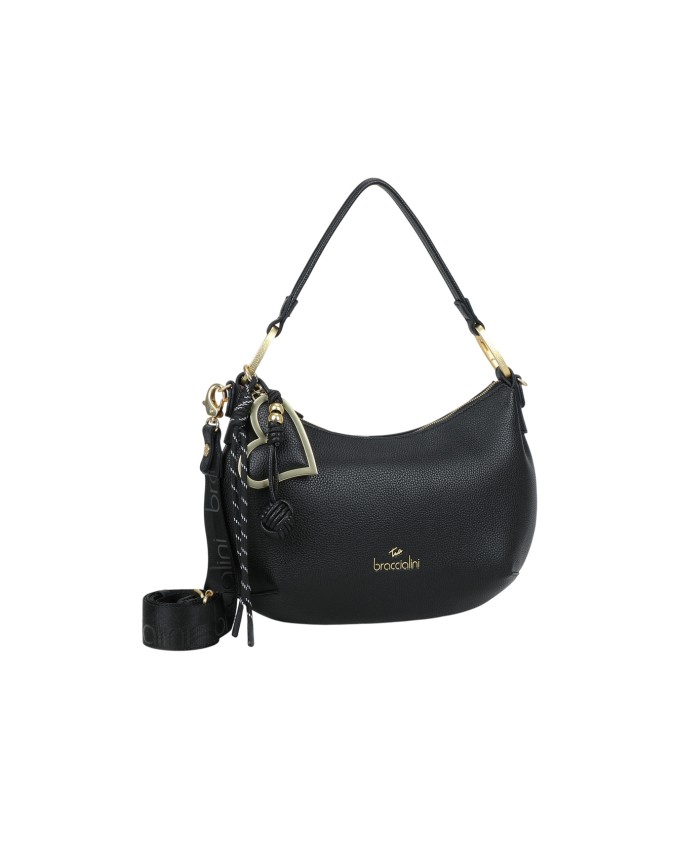  Braccialini - Borsa a spalla in simil pelle con charm Beth