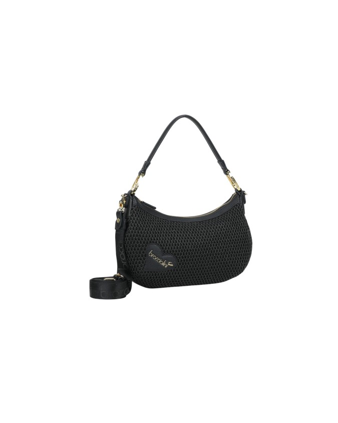  Braccialini - Borsa a spalla hobo in tessuto tricot effetto