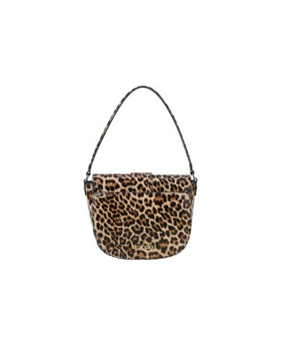 Braccialini - Borsa a spalla in pelle con stampa leopardata Baroque 2