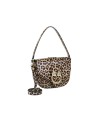  Braccialini - Borsa a spalla in pelle con stampa leopardata