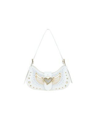  Braccialini - Borsa a spalla in simil pelle con borchie Rock