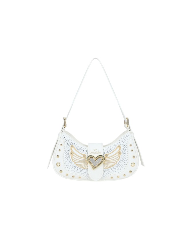  Braccialini - Borsa a spalla in simil pelle con borchie Rock