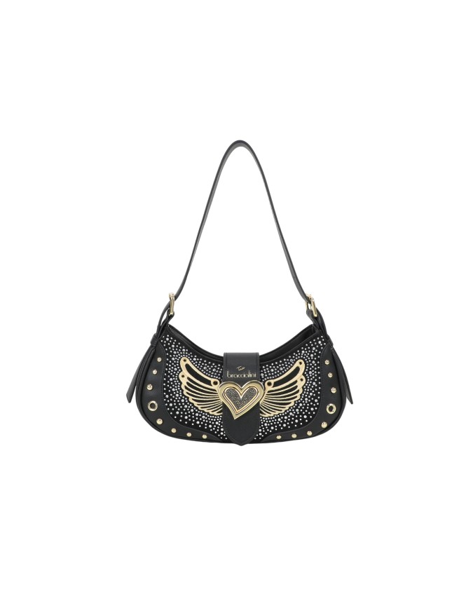  Braccialini - Borsa a spalla in simil pelle con borchie Rock