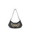  Braccialini - Borsa a spalla in simil pelle con borchie Rock