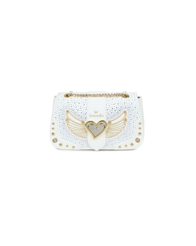  Braccialini - Borsa a spalla in simil pelle con borchie Rock