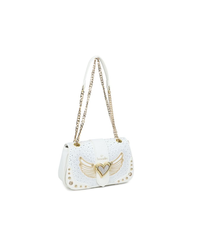  Braccialini - Borsa a spalla in simil pelle con borchie Rock