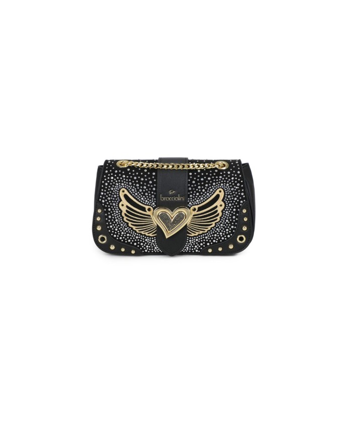  Braccialini - Borsa a spalla in simil pelle con borchie Rock