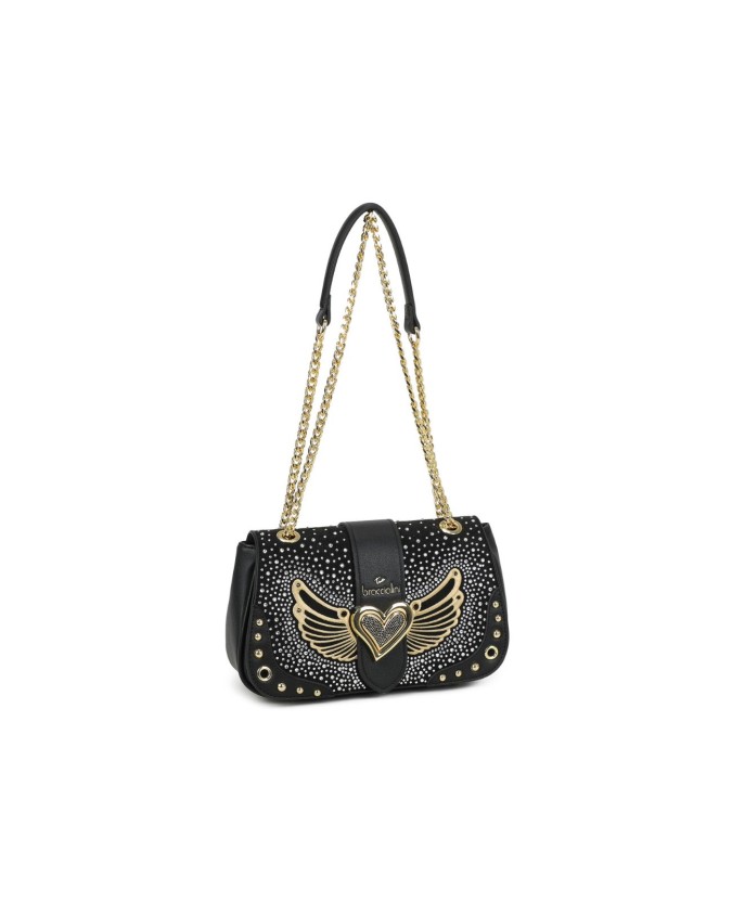  Braccialini - Borsa a spalla in simil pelle con borchie Rock