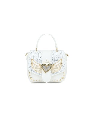 Braccialini - Borsa a mano in simil pelle con patta e borchie Rock