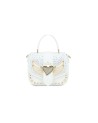  Braccialini - Borsa a mano in simil pelle con patta e borchie