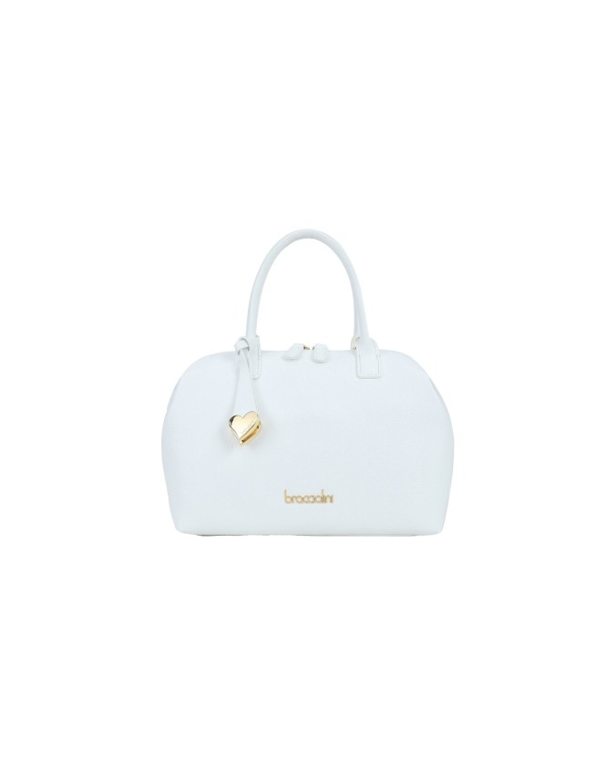  Braccialini - Bauletto in pelle con doppi manici e tracolla