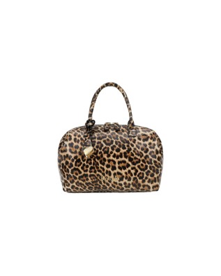 Braccialini - Borsa bauletto in pelle con stampa leopardata Michelle
