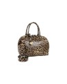  Braccialini - Borsa bauletto in pelle con stampa leopardata