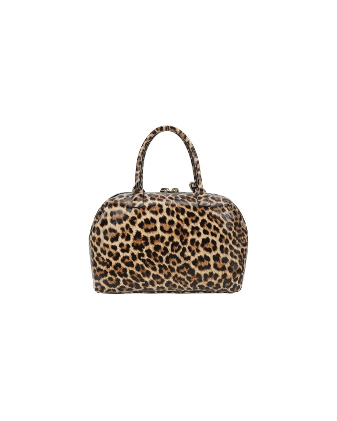  Braccialini - Borsa bauletto in pelle con stampa leopardata