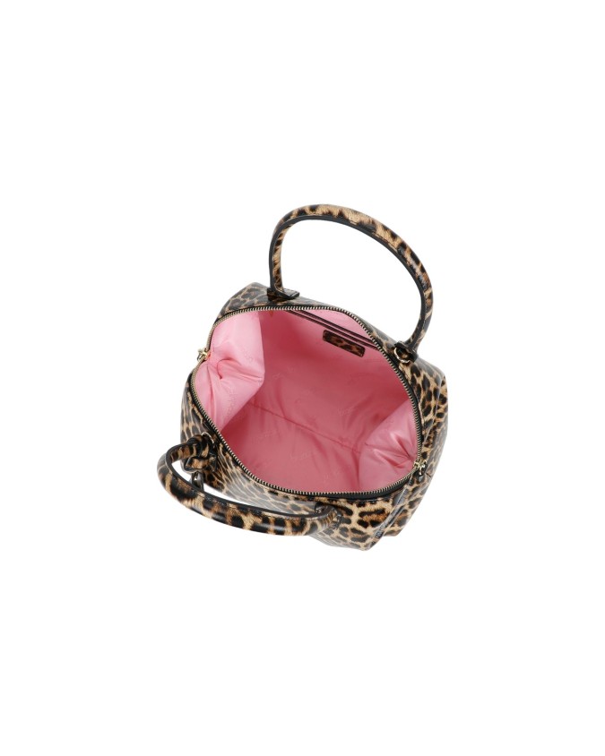  Braccialini - Borsa bauletto in pelle con stampa leopardata