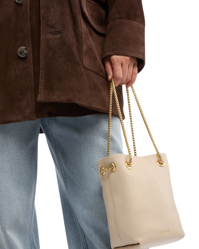  Trussardi - Borsa a Secchiello con Catena in Nappa Orbita Mini