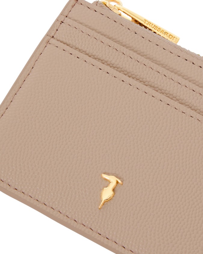  Trussardi - Porta carte di Credito in Pelle Cameo