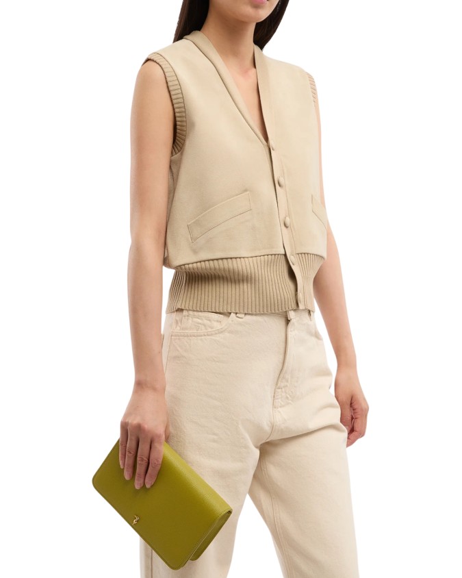  Trussardi - Borsa a Tracolla con Patta in Pelle Cameo