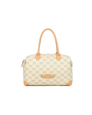  Braccialini - Borsa a mano bauletto in pelle stampata Monogram