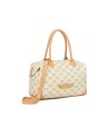  Braccialini - Borsa a mano bauletto in pelle stampata Monogram