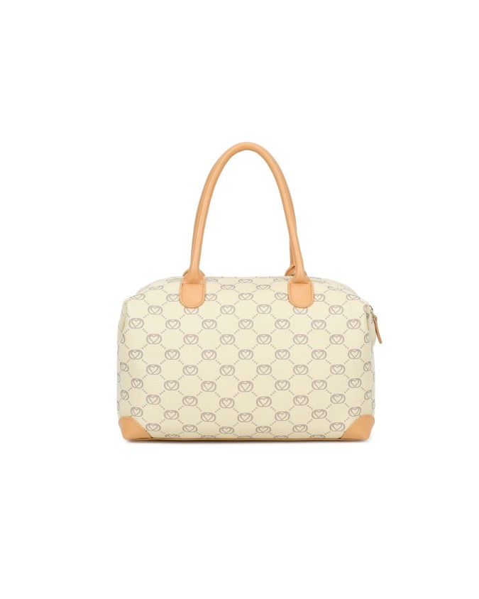  Braccialini - Borsa a mano bauletto in pelle stampata Monogram