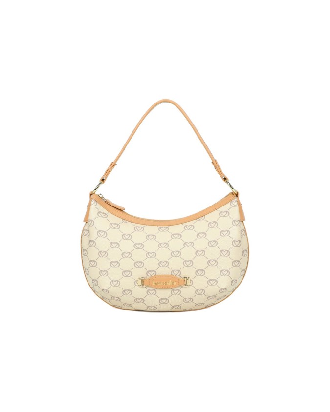  Braccialini - Borsa a spalla mezzaluna in pelle stampata