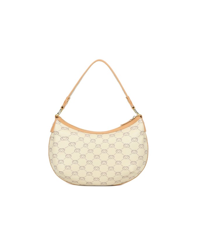  Braccialini - Borsa a spalla mezzaluna in pelle stampata