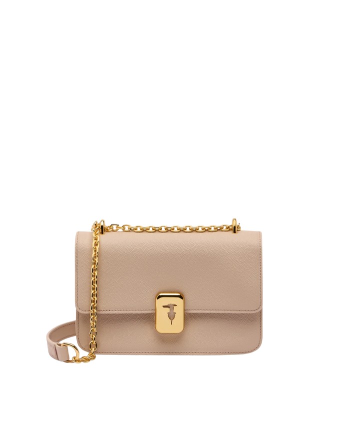  Trussardi - Borsa a Tracolla con Patta in Pelle Cameo Small