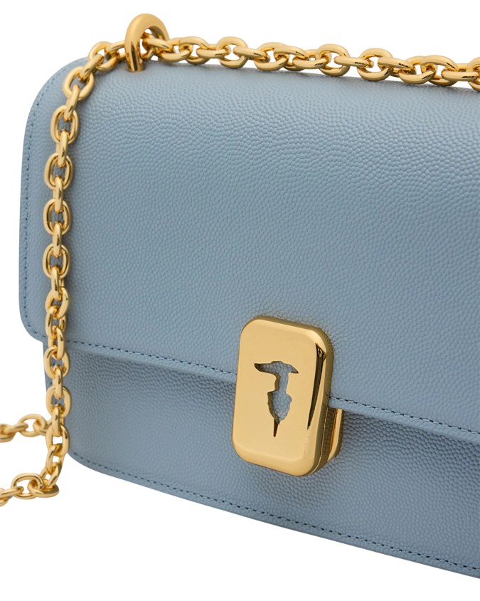  Trussardi - Borsa a Tracolla con Patta in Pelle Cameo Small