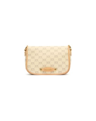 Braccialini - Borsa a tracolla con patta in pelle stampata Monogram