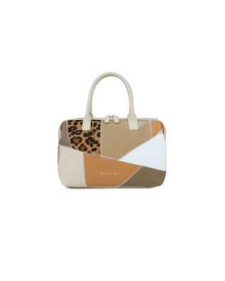 Braccialini - Borsa bauletto in pelle con doppio manico Patch